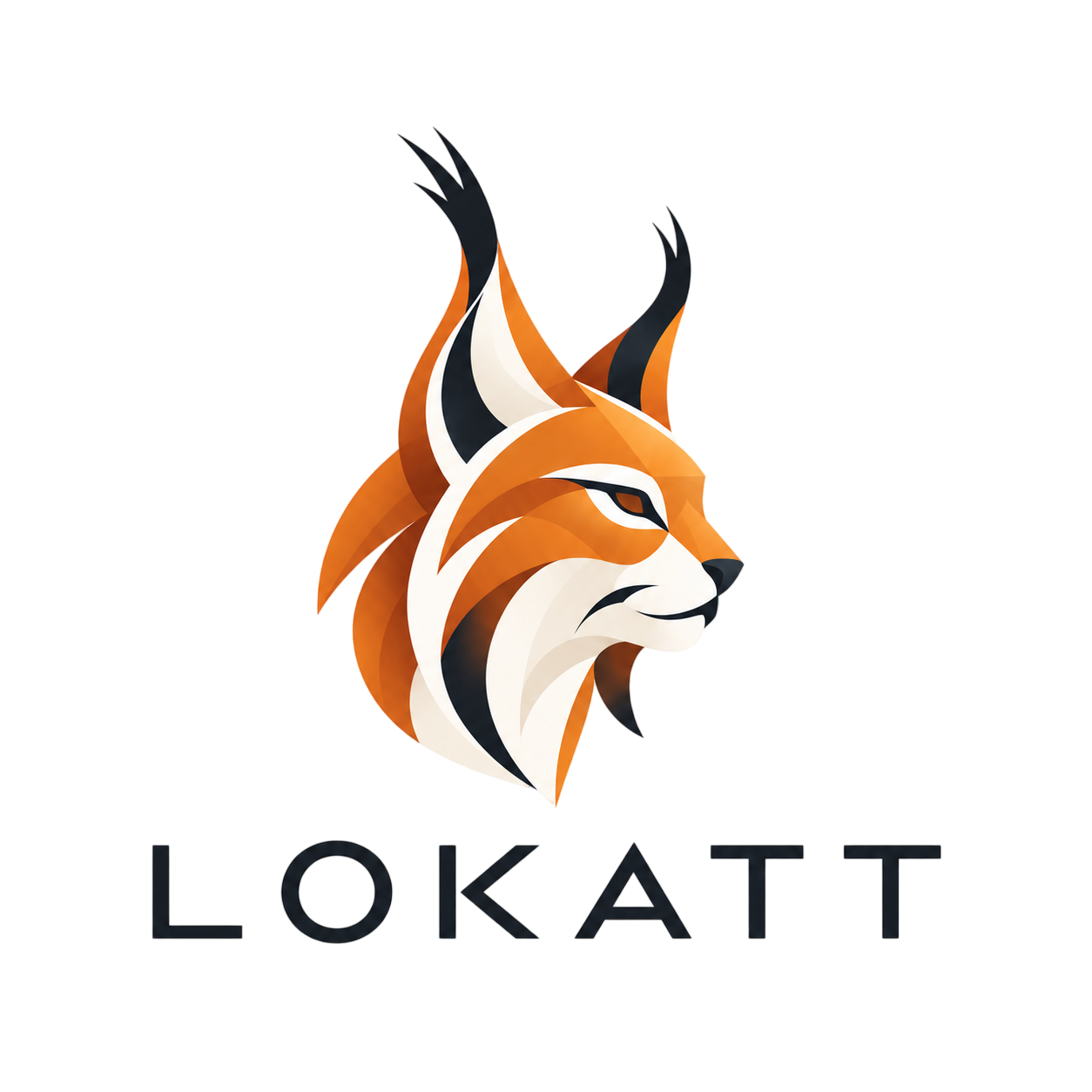 Lokatt — an orange and charcoal lynx above the Lokatt wordmark